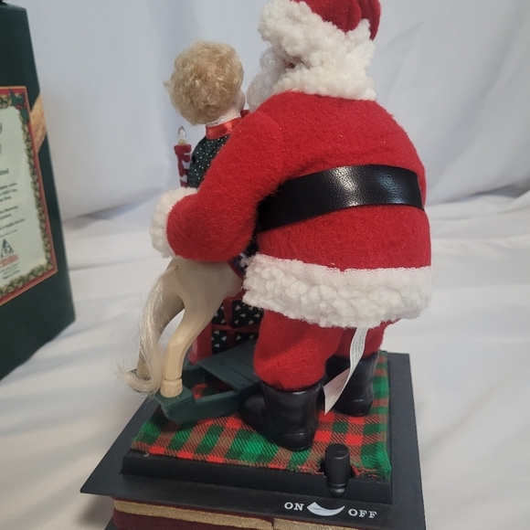 VTG 1993 Holiday Creations Xmas Lighted Musical Santa Rocking Horse Secene - Picture 6 of 16